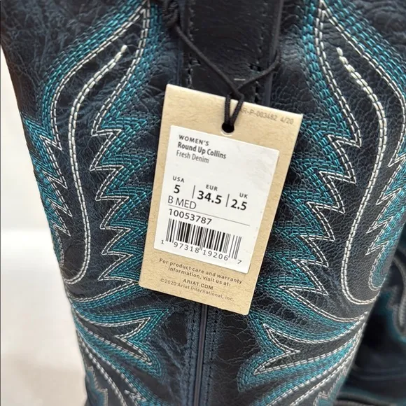 Ariat Round Up Collins Boots Fresh Denim size 5 New