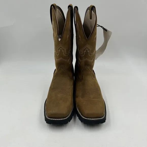 Ariat Women's 10B tan leather soft square toe cowboy work boots NWD 10044437
