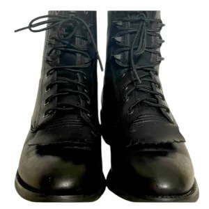 ARIAT WOMENS HERITAGE WESTERN LACER 11 BLACK BOOTS SZ 6.5 EUC