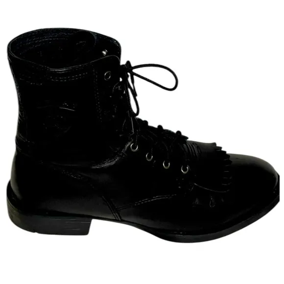 ARIAT WOMENS HERITAGE WESTERN LACER 11 BLACK BOOTS SZ 6.5 EUC