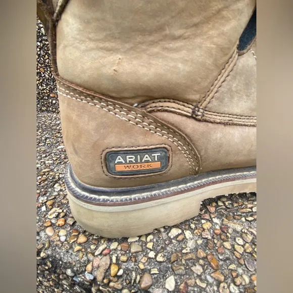 Ariat Work Men's Rebar F2413-18 Brown Leather Composite Toe Work Boots 11.5D