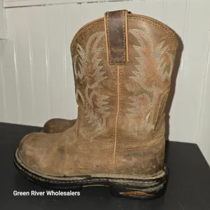 Ariat Workhog Western Boots Composite Toe Pull On Brown Leather Size 9