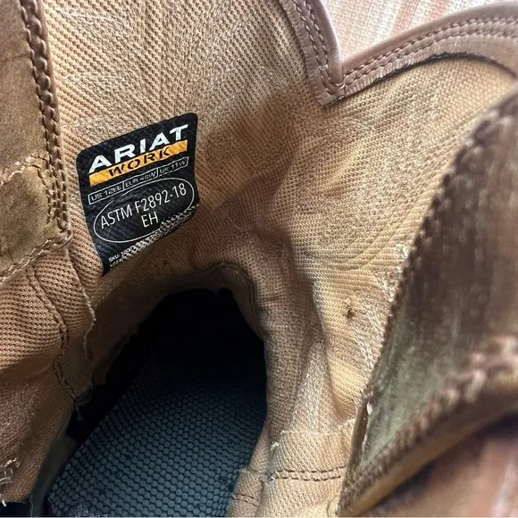 Ariat WorkHog Work Boots Mens 12EE Brown Cowboy Pull On Round Toe Ranch