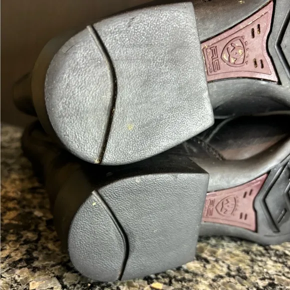 Arita Competitor II Black Deertan Roper Heel Boots Size 7 1/2