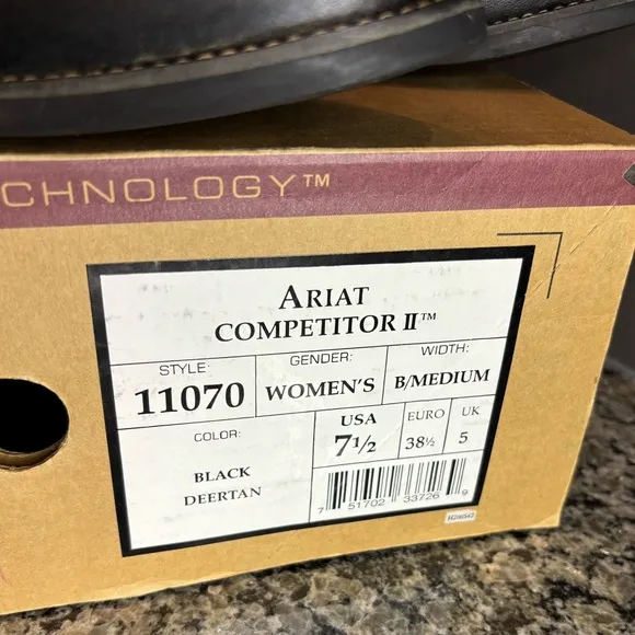 Arita Competitor II Black Deertan Roper Heel Boots Size 7 1/2