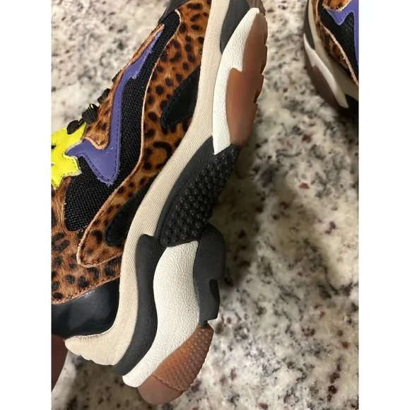 ASH Leopard Chunky Sneakers Fashion Athletic Trainer Shoes Women's size 5 EU 35
