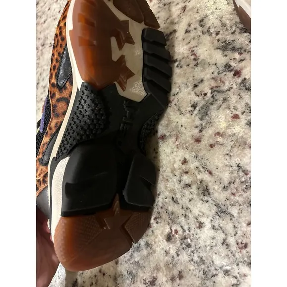 ASH Leopard Chunky Sneakers Fashion Athletic Trainer Shoes Women's size 5 EU 35