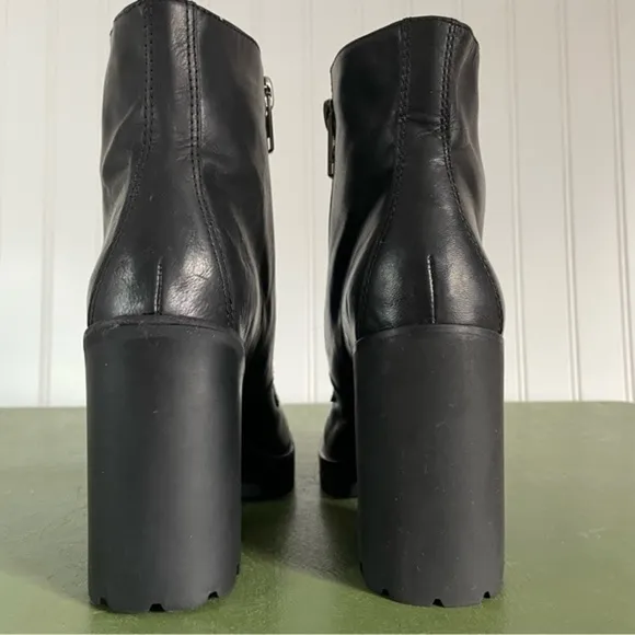 Ash POKER Double-Zip Chunky Lug Soled Boots in Black Leather