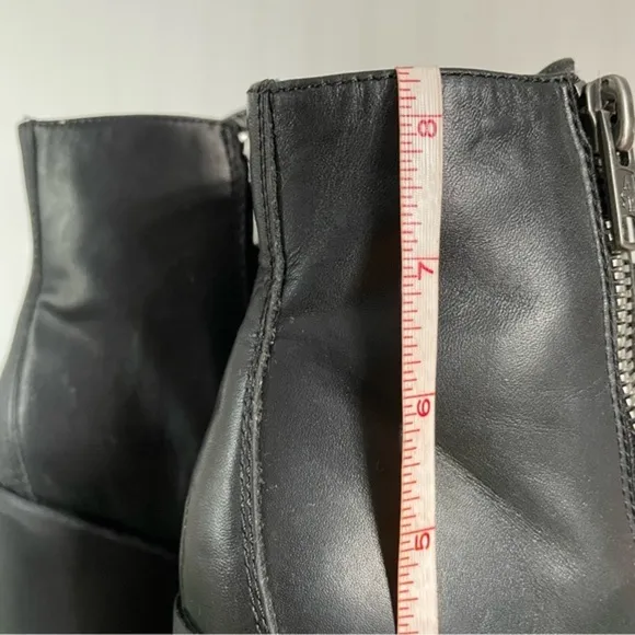 Ash POKER Double-Zip Chunky Lug Soled Boots in Black Leather