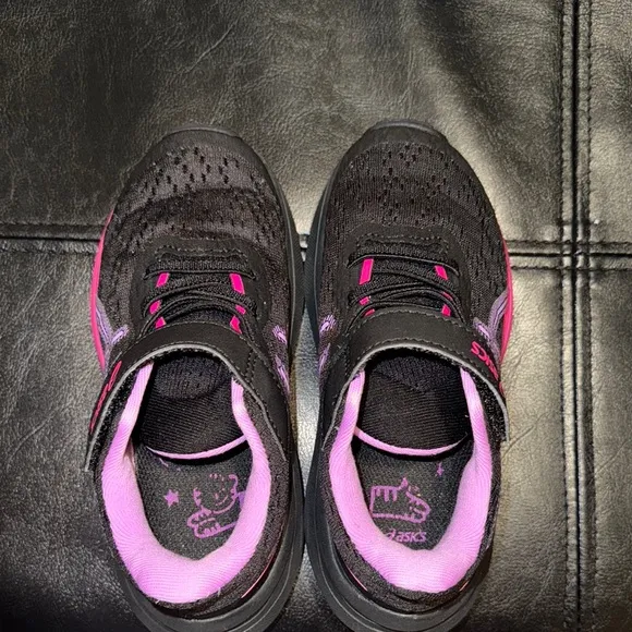 ASICS Kids' Black and Pink Shoes GT-1000 13