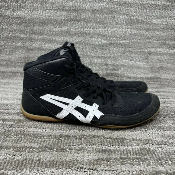 Asics Matflex 7 Black &amp; White Wrestling Shoes 1081A051 Men's Size 12.5