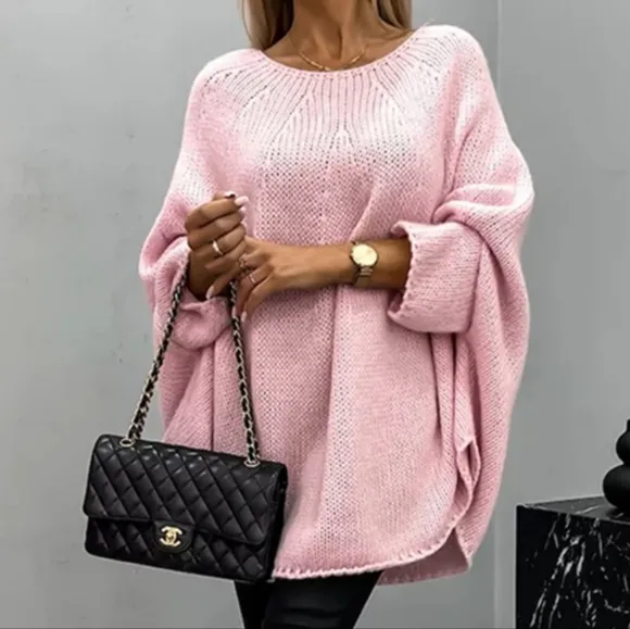 Aspen Batwing Knit Sweater - Pink