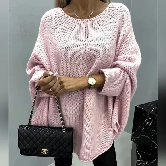 Aspen Batwing Knit Sweater - Pink