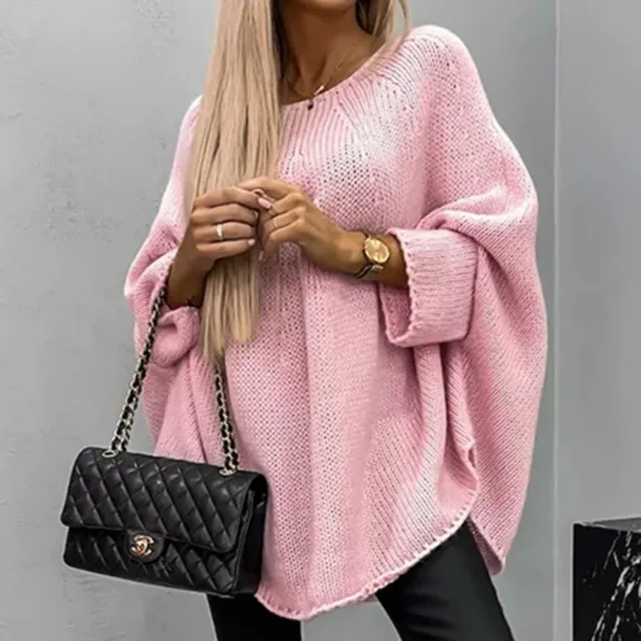 Aspen Batwing Knit Sweater - Pink
