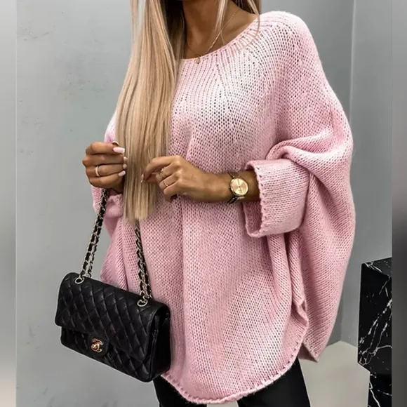 Aspen Batwing Knit Sweater - Pink