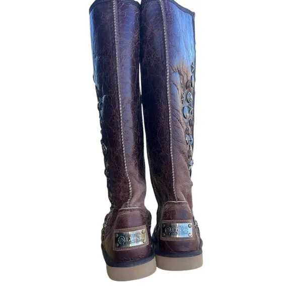 Australia Luxe Collective Sheepskin Studded Riding Boots 8 Angel Special Release