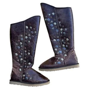 Australia Luxe Collective Sheepskin Studded Riding Boots 8 Angel Special Release