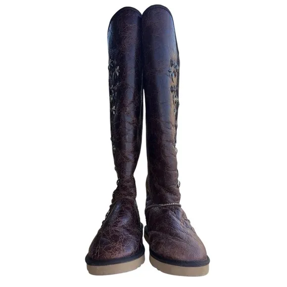Australia Luxe Collective Sheepskin Studded Riding Boots 8 Angel Special Release