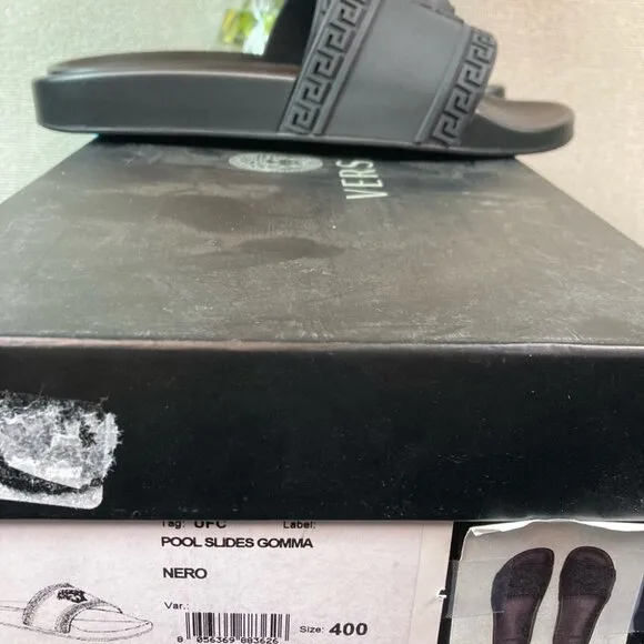 Authentic Versace Black Women’s Medusa Slides Sandals - EU Size 40 = US 9.5