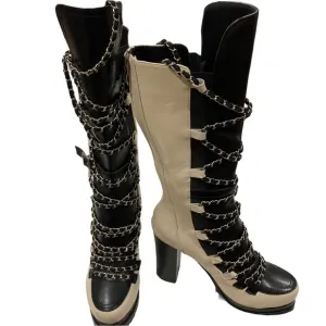 Azalea Wang Black &amp; Bone Can’t Touch This Chunky Boots Size 7.5
