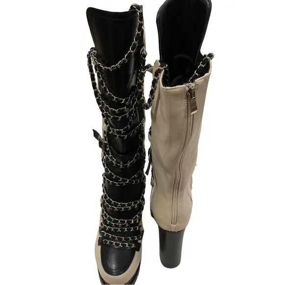 Azalea Wang Black &amp; Bone Can’t Touch This Chunky Boots Size 7.5