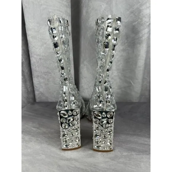 Azalea Wang Rhinestone Bootie Size 7