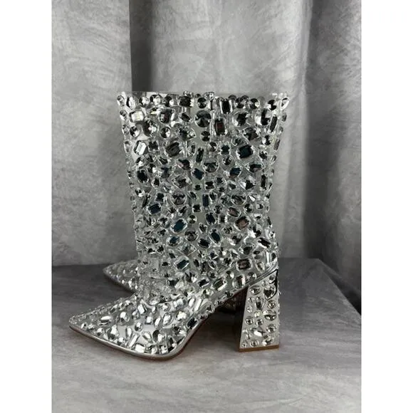 Azalea Wang Rhinestone Bootie Size 7