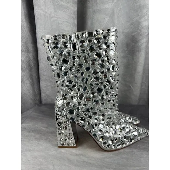 Azalea Wang Rhinestone Bootie Size 7