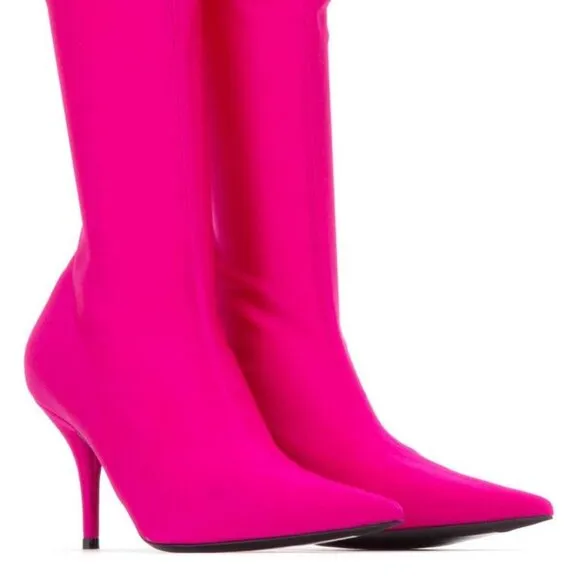 Balenciaga Knife Boots in Fluo Pink