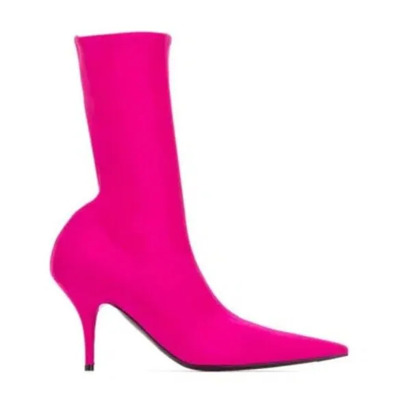 Balenciaga Knife Boots in Fluo Pink