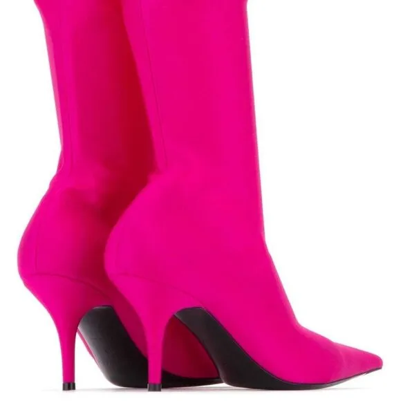 Balenciaga Knife Boots in Fluo Pink