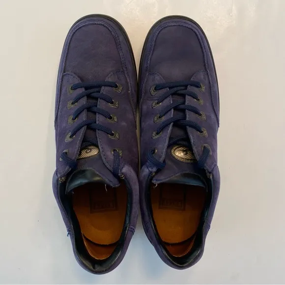 Bally Soho Leather Suede Purple Lace Up Sneaker Shoe Low Top Boot Size 6 Tread