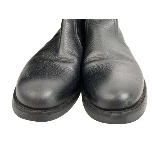 Bally Women Size 35 EU 5 US Black Leather tall Boots side zip low Heel Italy