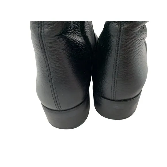 Bally Women Size 35 EU 5 US Black Leather tall Boots side zip low Heel Italy