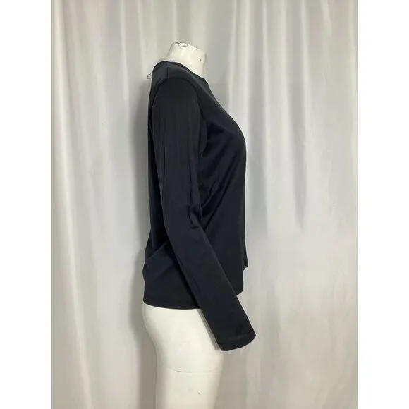 Balmain Embroidered Long Sleeve T-Shirt in Black Cotton