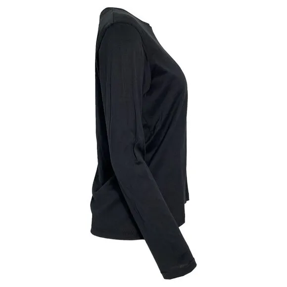 Balmain Embroidered Long Sleeve T-Shirt in Black Cotton