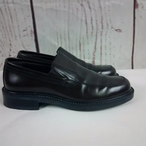 Bass &quot;Gavin&quot; Men's Italian Made Brown Leather Slip On Casual Dress Shoes…