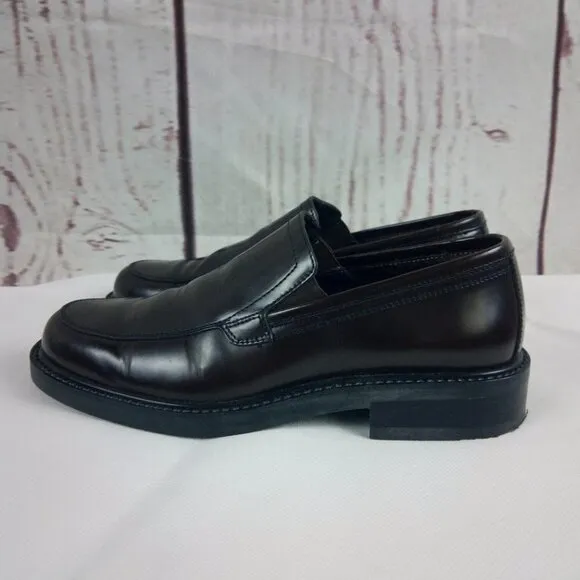 Bass &quot;Gavin&quot; Men's Italian Made Brown Leather Slip On Casual Dress Shoes…