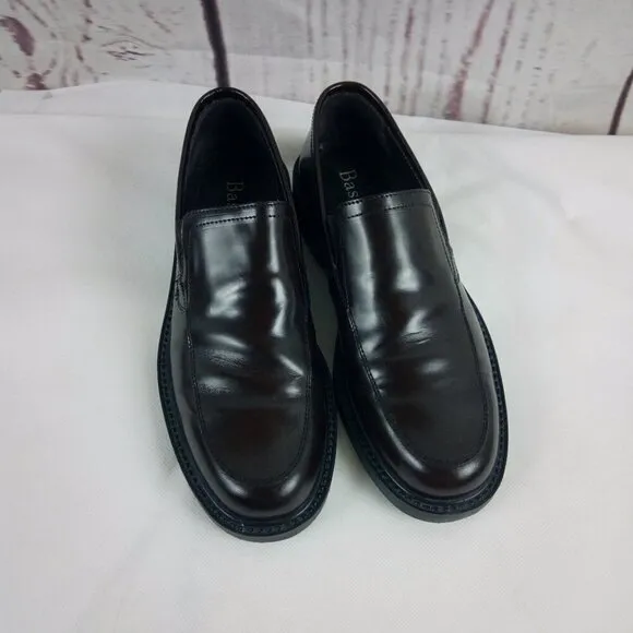 Bass &quot;Gavin&quot; Men's Italian Made Brown Leather Slip On Casual Dress Shoes…