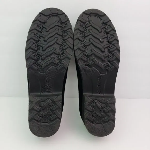 BearPaw Emily Womens Size 9 Black Suede Sheepskin Slip On Comfort Mule Shoes