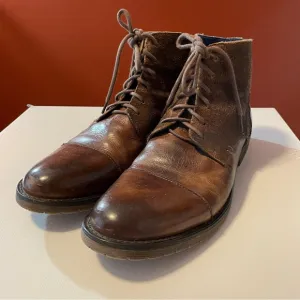 Bed Stu Men’s Dreck Brown Leather &amp; Suede Lace Up Casual Outdoor Boot
