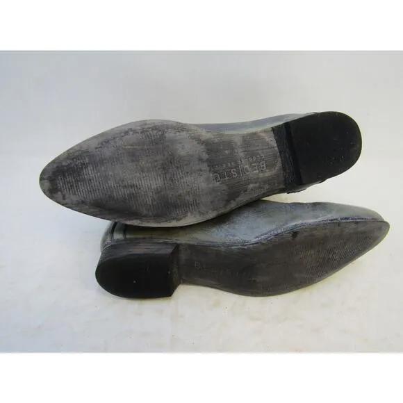 BED STU Womens Size 7 M Blue Leather Chelsea Buckles Ankle Fashion Boots Bootie