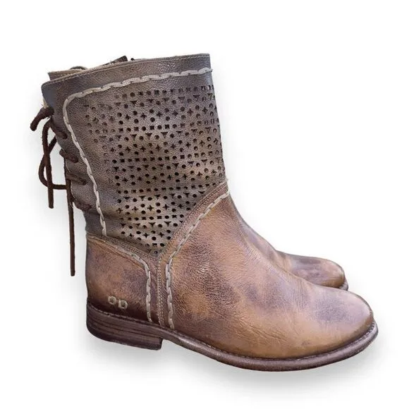 BedStu Cobbler Cheshire S Perf Leather Boots Brown Women's 9.5