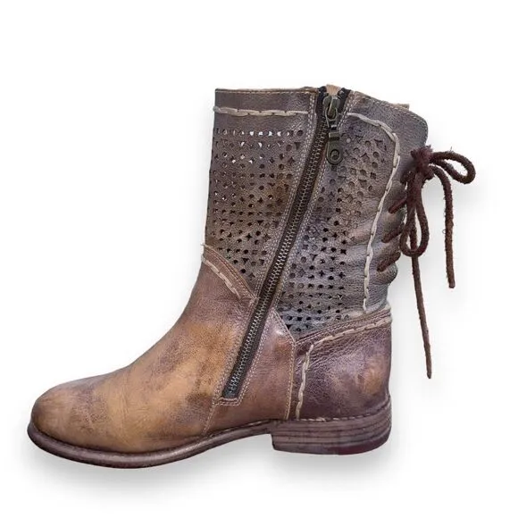 BedStu Cobbler Cheshire S Perf Leather Boots Brown Women's 9.5