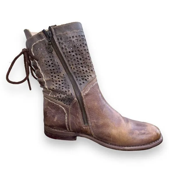 BedStu Cobbler Cheshire S Perf Leather Boots Brown Women's 9.5
