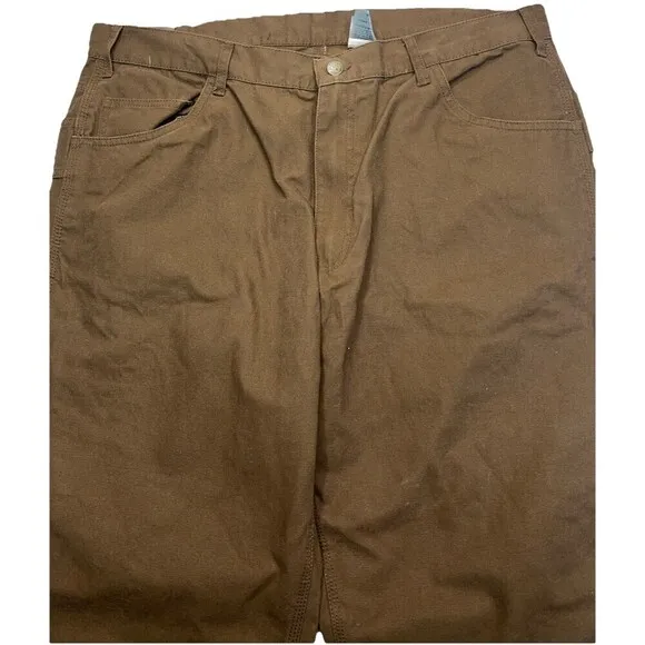 Berne Pants Washed Duck Carpenter Pant Relaxed Fit  Utility pockets 38x30 New