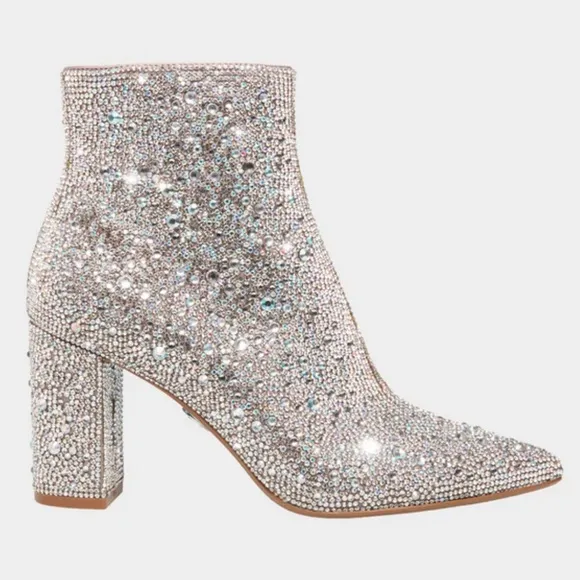 Betsey Johnson Cady Rhinestone Sparkle Heeled Boots