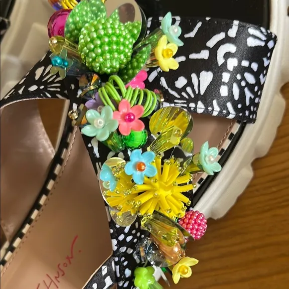 Betsey Johnson Floral Embellished Selah Sandals NWT