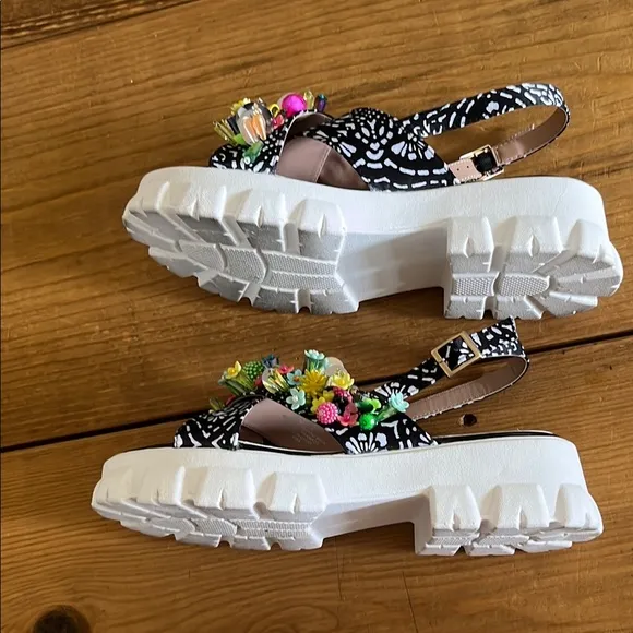 Betsey Johnson Floral Embellished Selah Sandals NWT