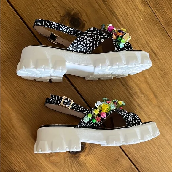 Betsey Johnson Floral Embellished Selah Sandals NWT